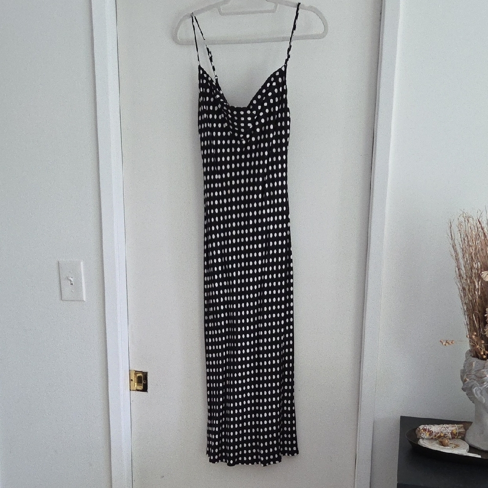 Zara Black and White Slip Maxi Dress for Night Out
